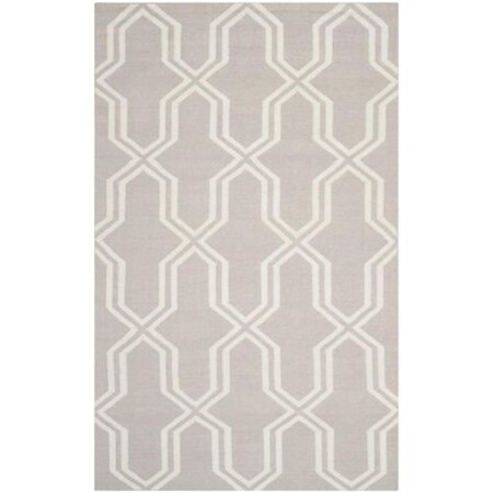 Safavieh 9 ft. x 12 ft. Large Rectangle Contemporary Dhurries- Grey and Ivory- Hand Woven Rug DHU559G-9